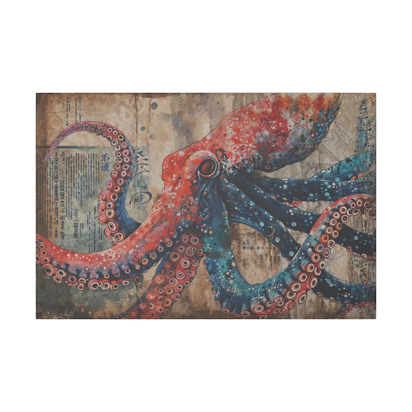 The Great Octopus by 0xLuckless Stretched Matte Canvas