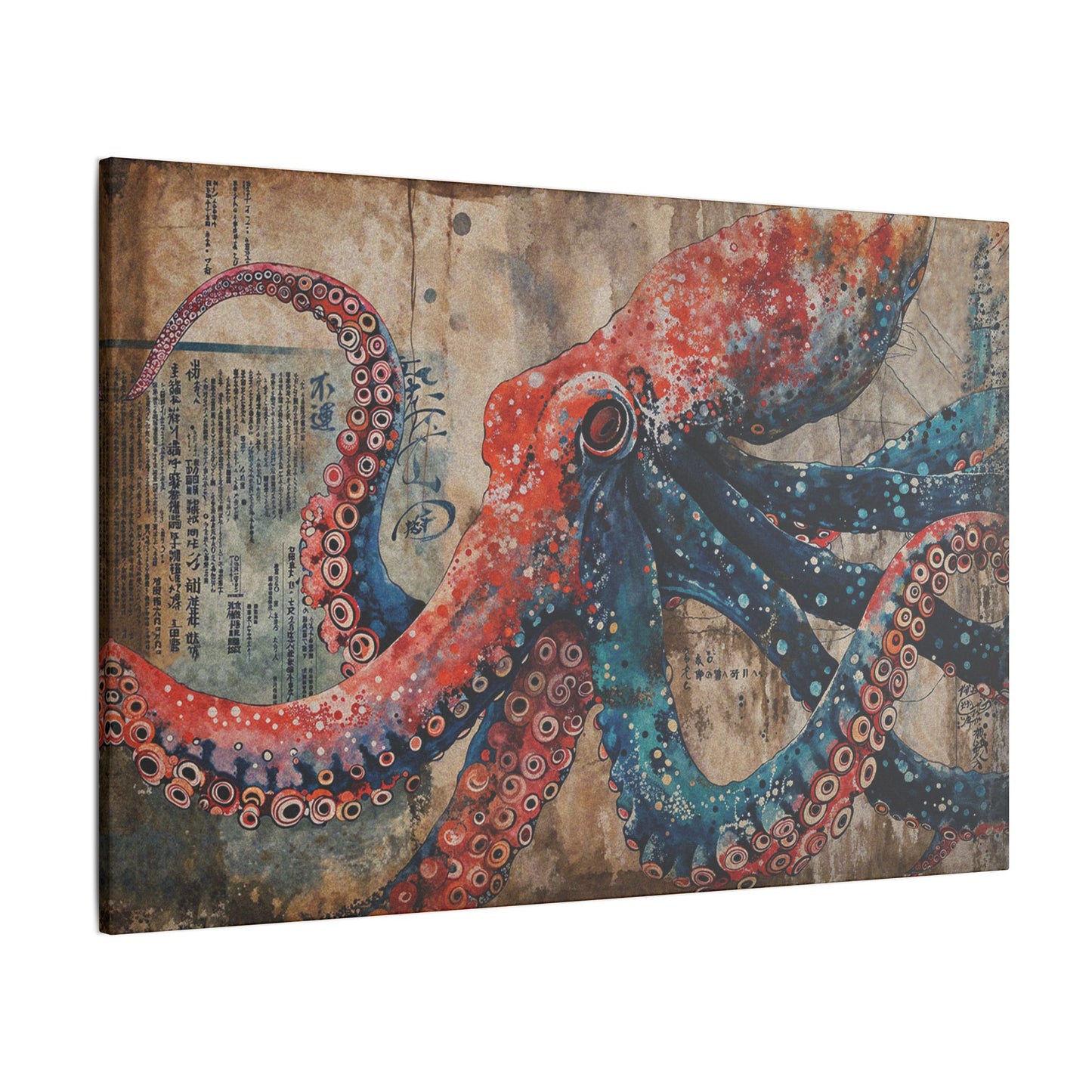 The Great Octopus by 0xLuckless Stretched Matte Canvas