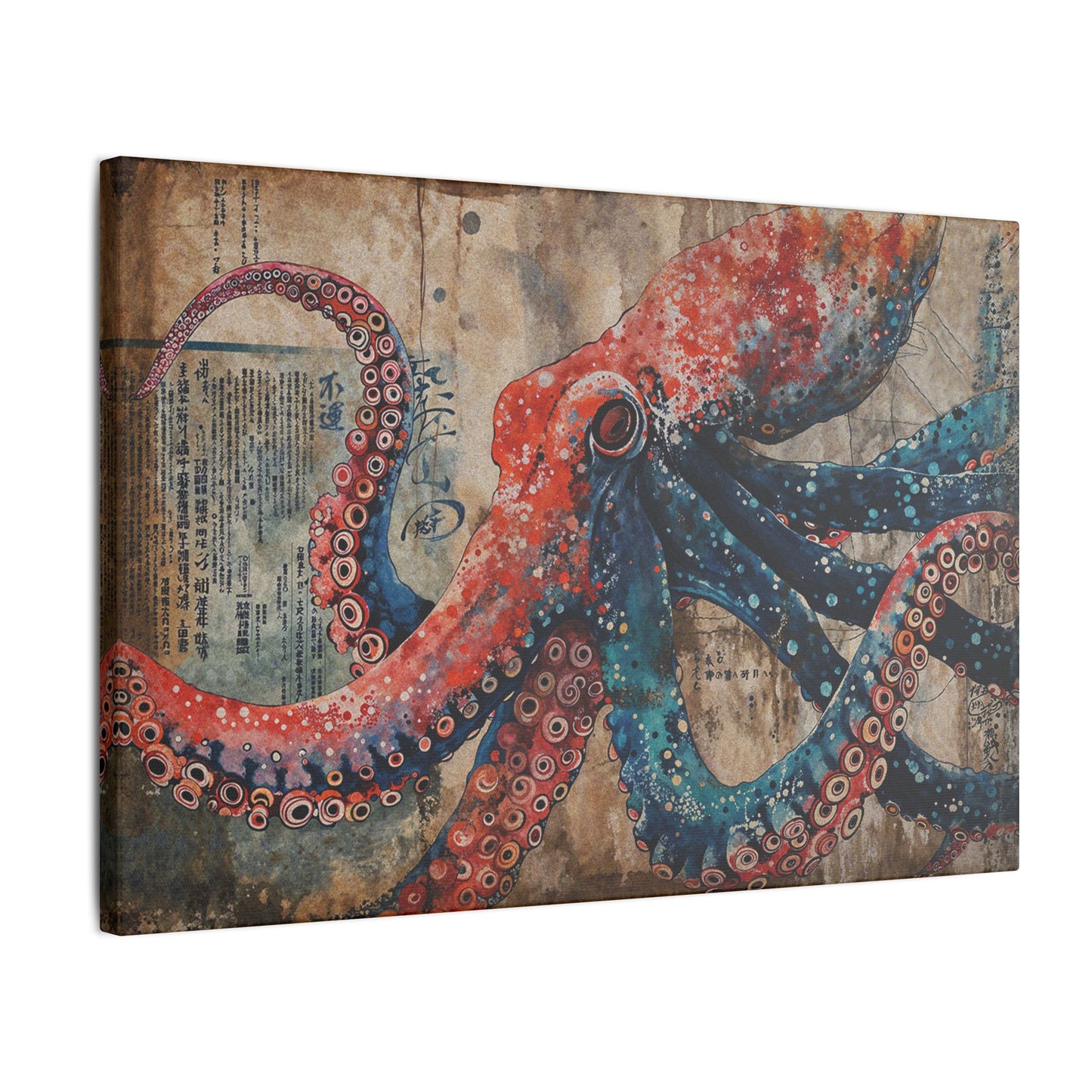 The Great Octopus by 0xLuckless Stretched Matte Canvas