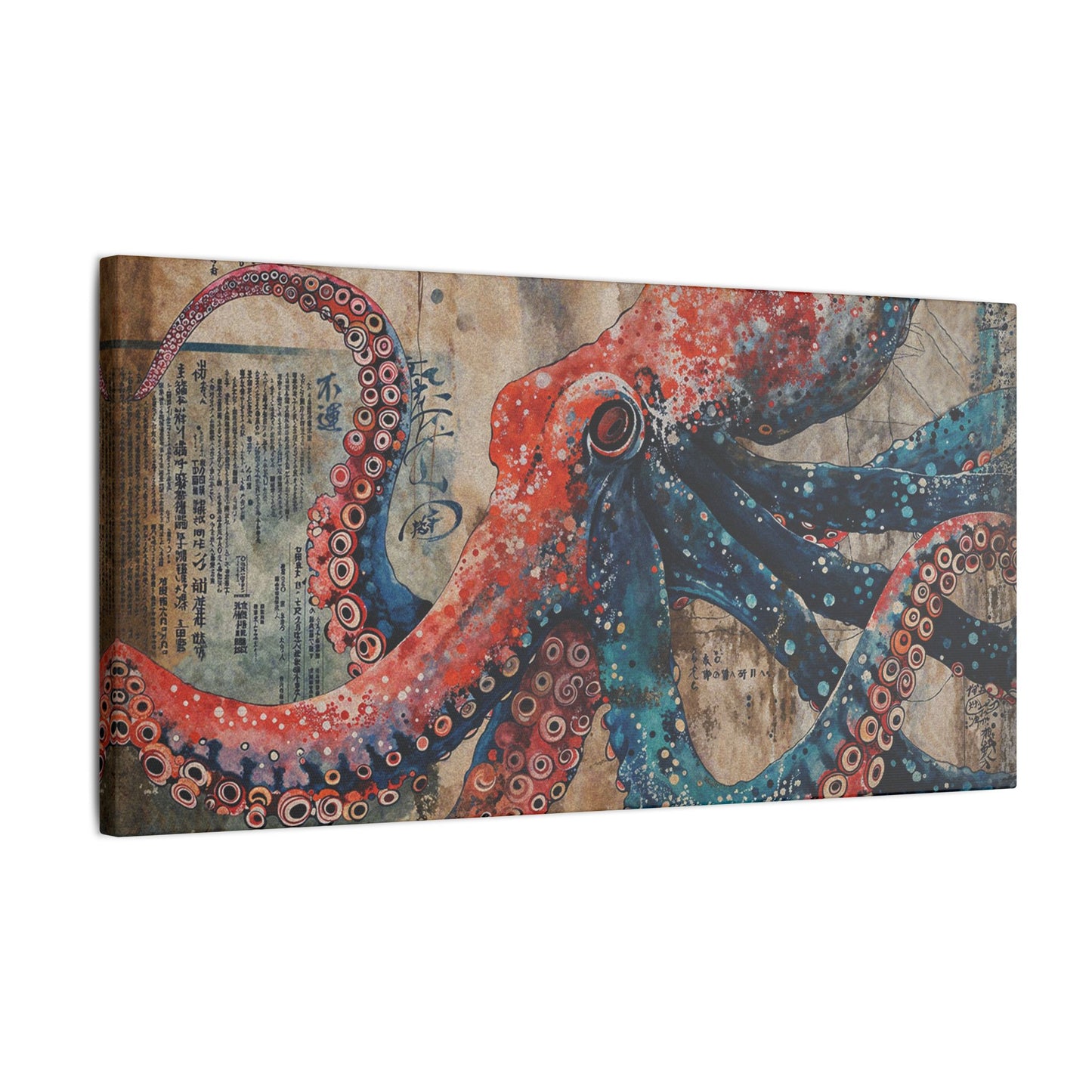 The Great Octopus by 0xLuckless Stretched Matte Canvas