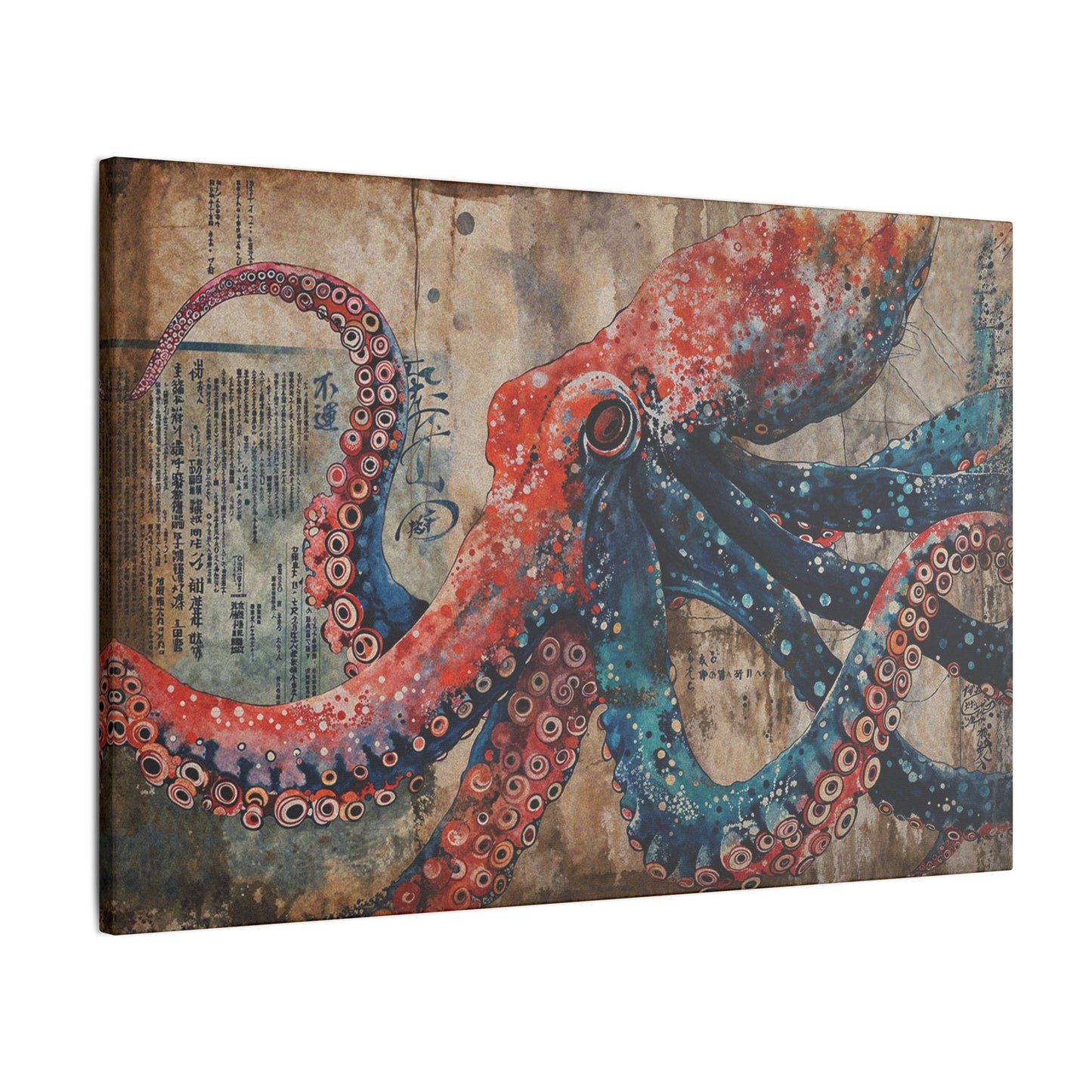 The Great Octopus by 0xLuckless Stretched Matte Canvas