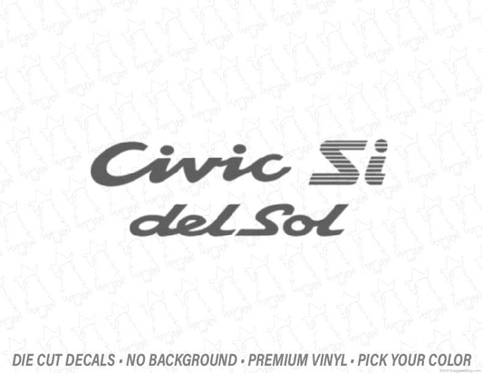 Civic Si Del Sol Rear Badge Decal for Honda Del Sol - Evergreen Kings - Decals