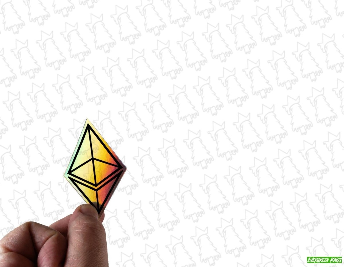 Ethereum ETH Holographic Sticker - Limited Edition - Evergreen Kings - Electronics Stickers & Decals