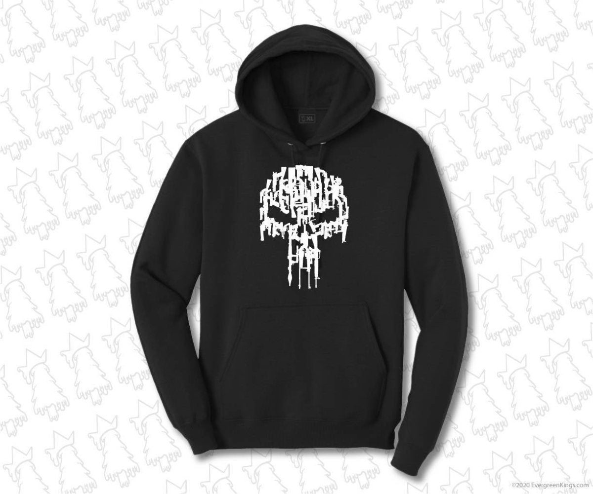 Punisher Guns Skull Pullover Hoodie - Evergreen Kings - Pullover Hoodie