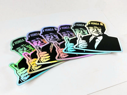 Soichiro Honda Holographic Sticker - Evergreen Kings - Bumper Stickers